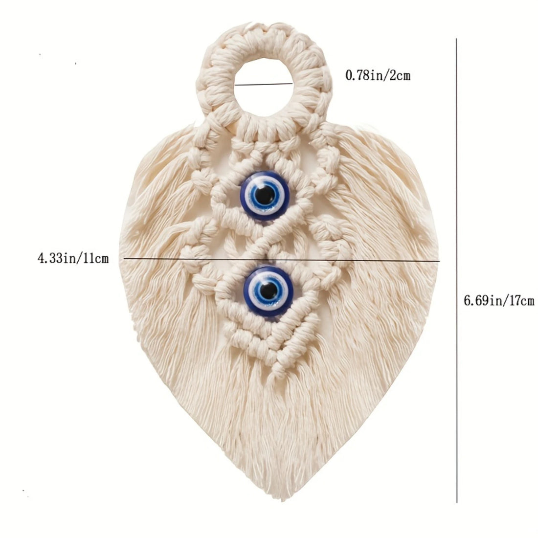 Handmade Evil Eye Tapestry with Tassel – Woven Wall Hanging for Home Decor