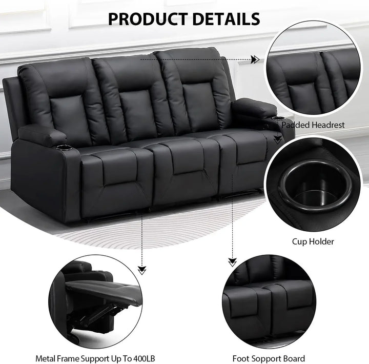 2-Piece Bonded Leather Recliner Chair Set