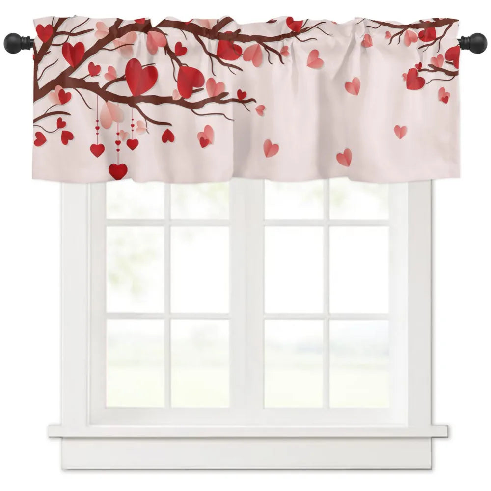 Valentine's Day Pastoral Country Decoration Curtain – Durable Kitchen Semi-Blackout Curtain