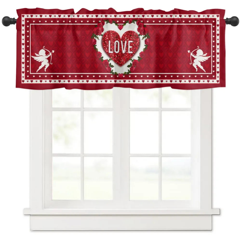 Valentine's Day Pastoral Country Decoration Curtain – Durable Kitchen Semi-Blackout Curtain