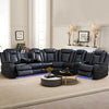 Power Recliner Sectional Sofa with LED Light