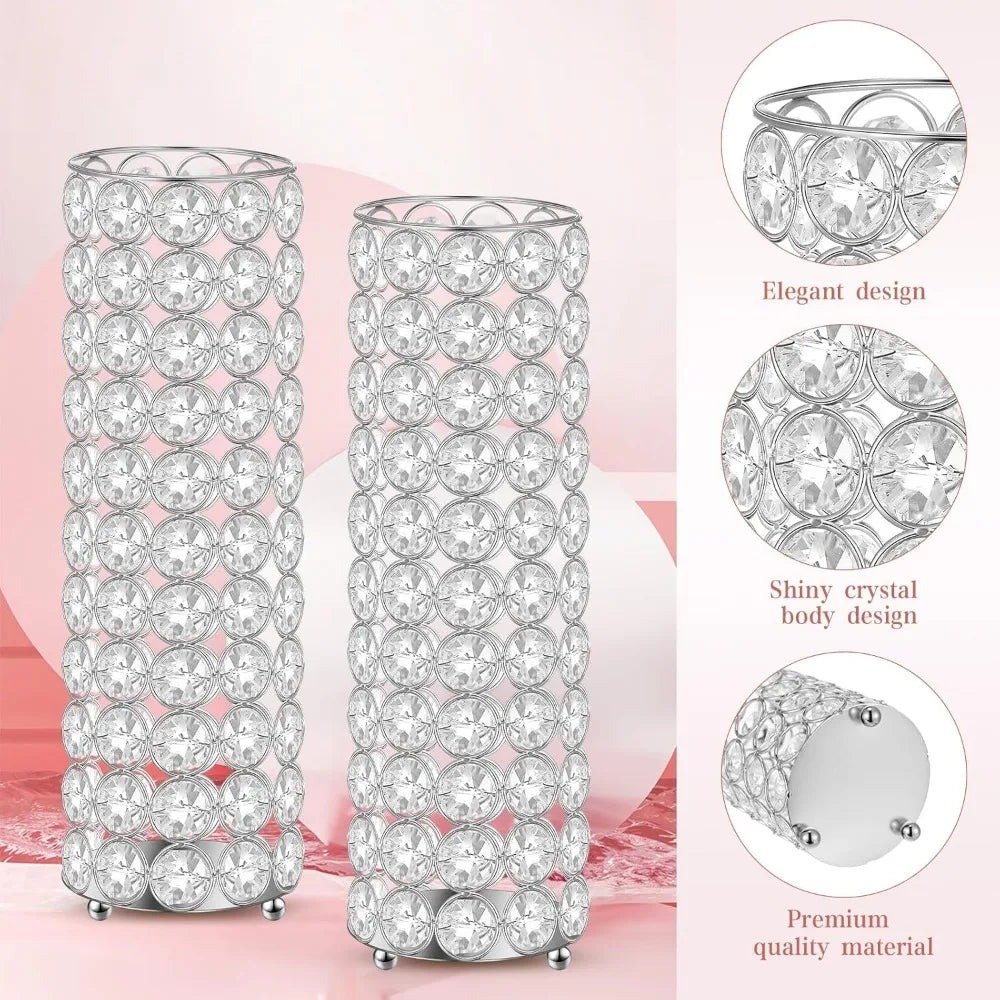 16-Piece Crystal Flower Vase Set – Elegant Centerpieces for Weddings, Events, and Home Décor