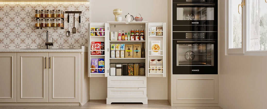 47" Kitchen Pantry Storage Cabinet with Drawers