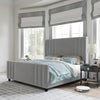 Queen Velvet Upholstered Platform Bed with Tufted Wingback Headboard & Storage