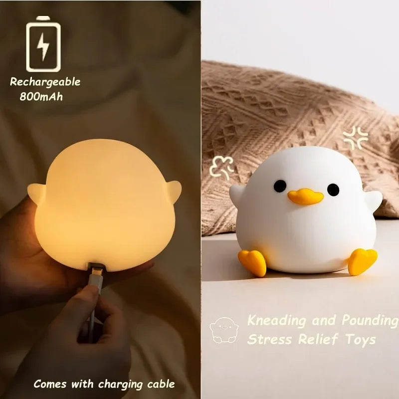 New New DoDo Duck Night Light Cute Duck Silicone Dimmable Nursery Nightlight Rechargeable  Bedside Lamp Baby Bedrooms Living Roo