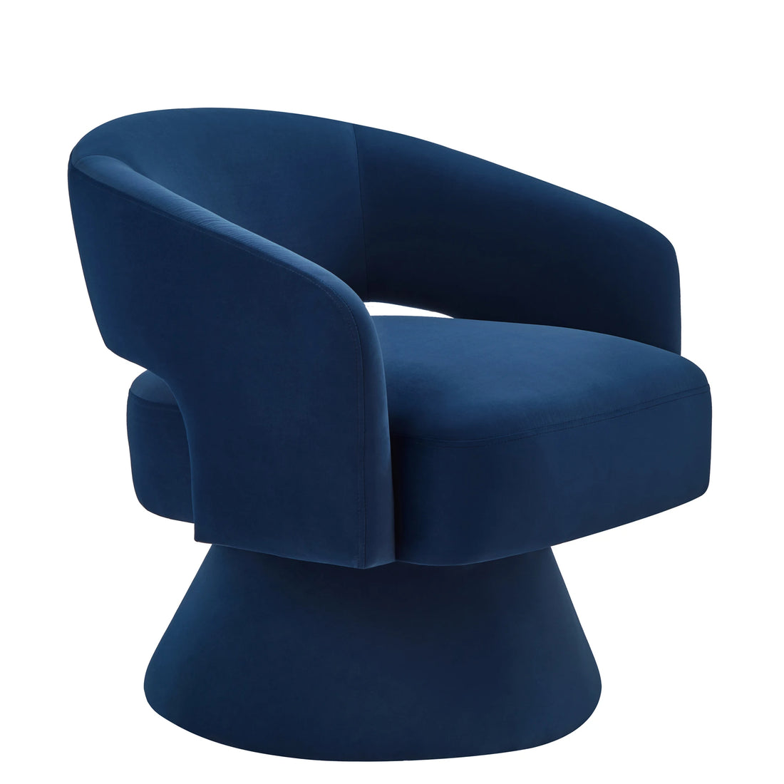 Modern Swivel Chair - Upholstered Velvet Round Accent Armchair with 360° Comfort Swivel