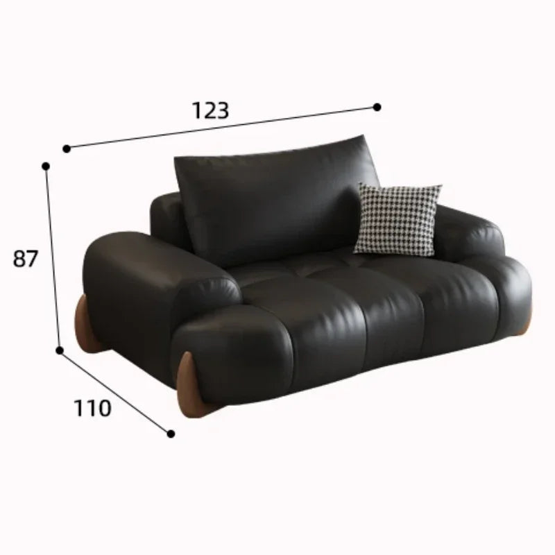 Italian Leather Living Room Sofa - Minimalist Luxury Designer Furniture