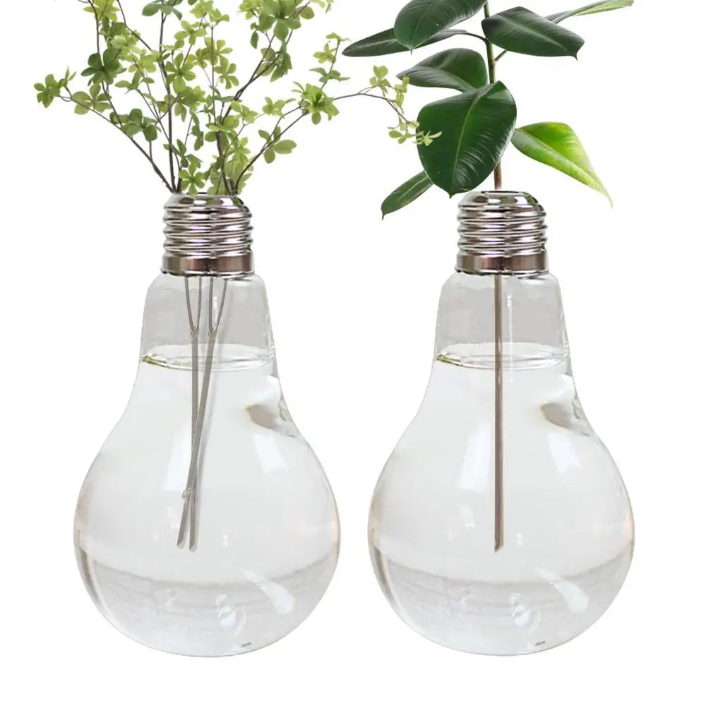 2/3pcs Light Bulb Flower Vase – Transparent Glass Vase for Desktop Hydroponics