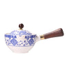 Portable Chinese Gongfu Kung Fu Tea Set – 360° Rotating Ceramic Teapot with Wooden Handle & Infuser