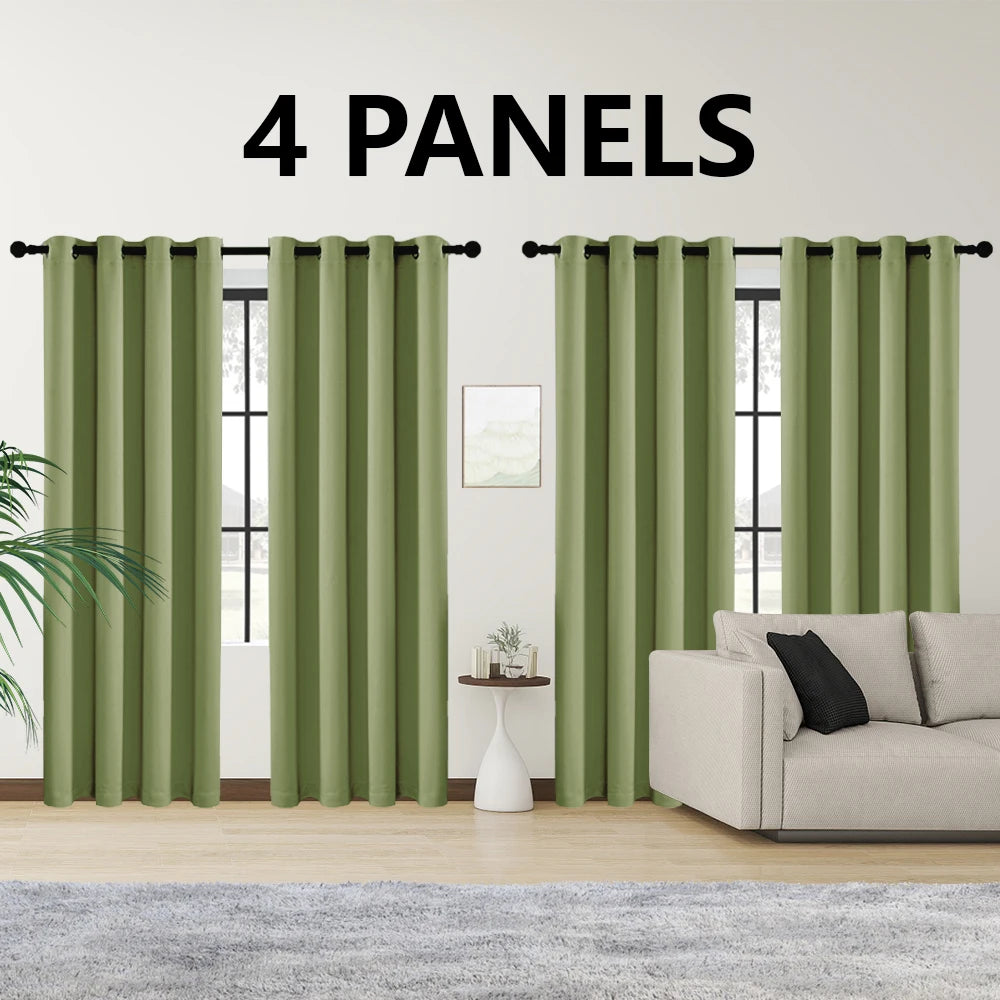 4 Blackout Curtains with Perforated Top – Perfect for Ultra Wide Windows