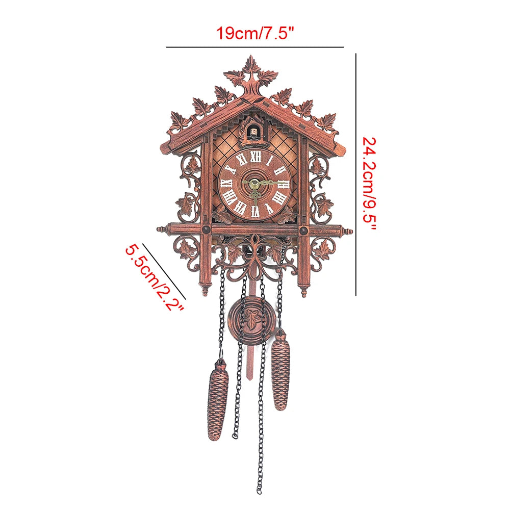 New Wooden Wall Clock – Antique Swing Pendulum with Three-Dimensional Design for Living Room