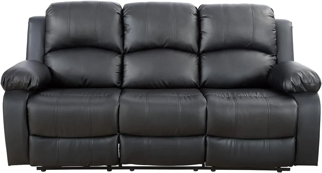 Leather Recliner Sofa Couch with 2 Cup Holder Console