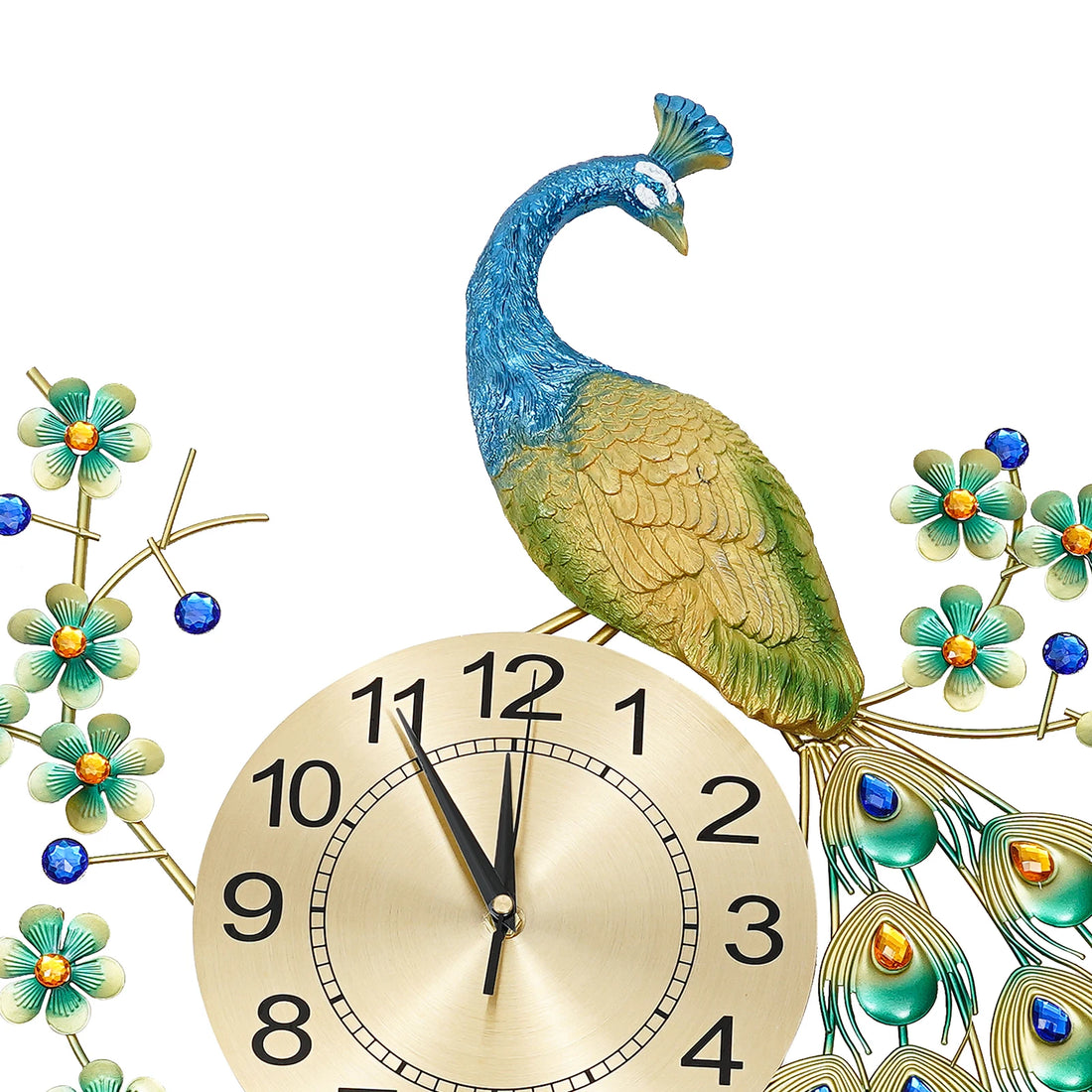 Luxury Peacock Wall Clock - 3D Metal Art Decoration with Silent Quartz Movement