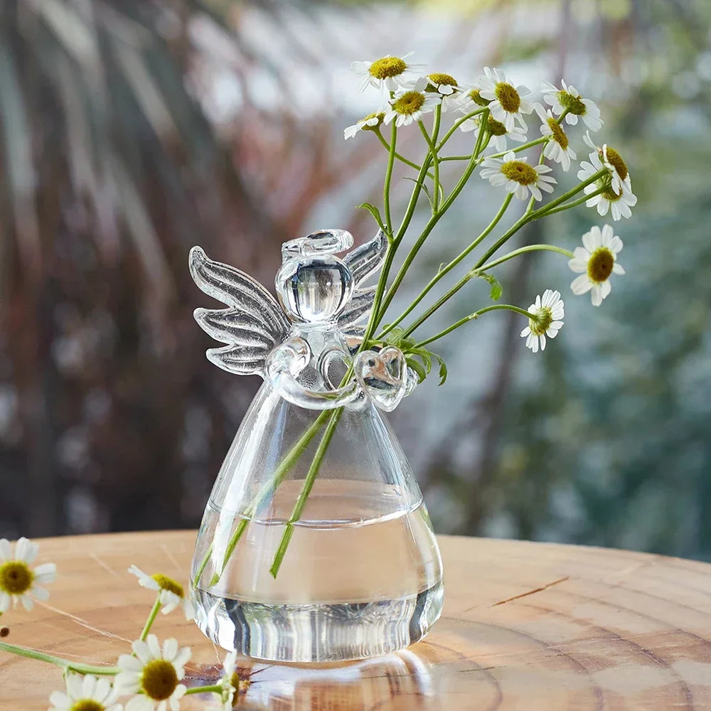 Creative Transparent Angel Hydroponic Vase – Modern Glass Flowerpot for Home Décor