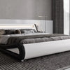 Modern Bed Frame with Adjustable Headboard & LED Lights