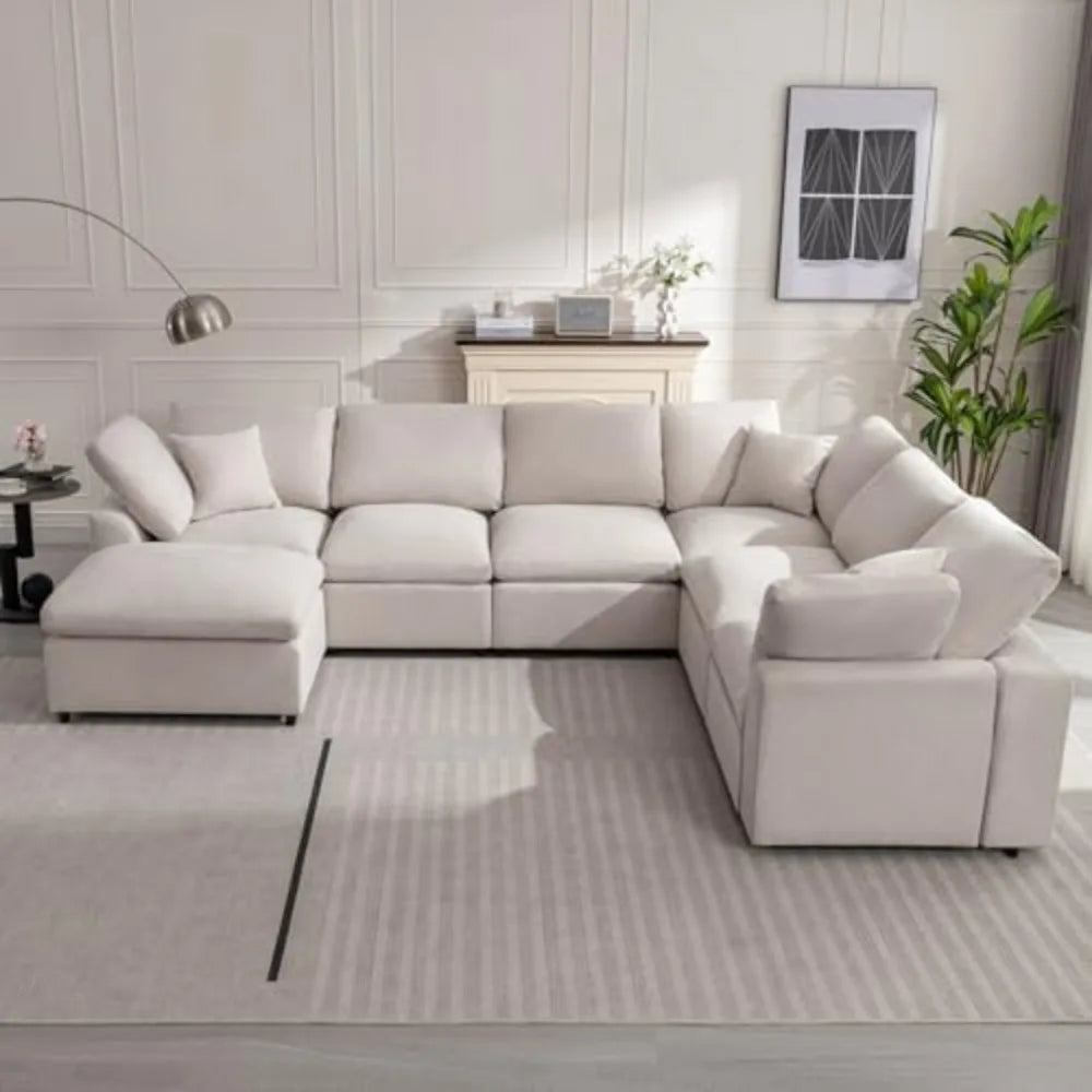 Cloud Sectional Sofa with Movable Ottoman