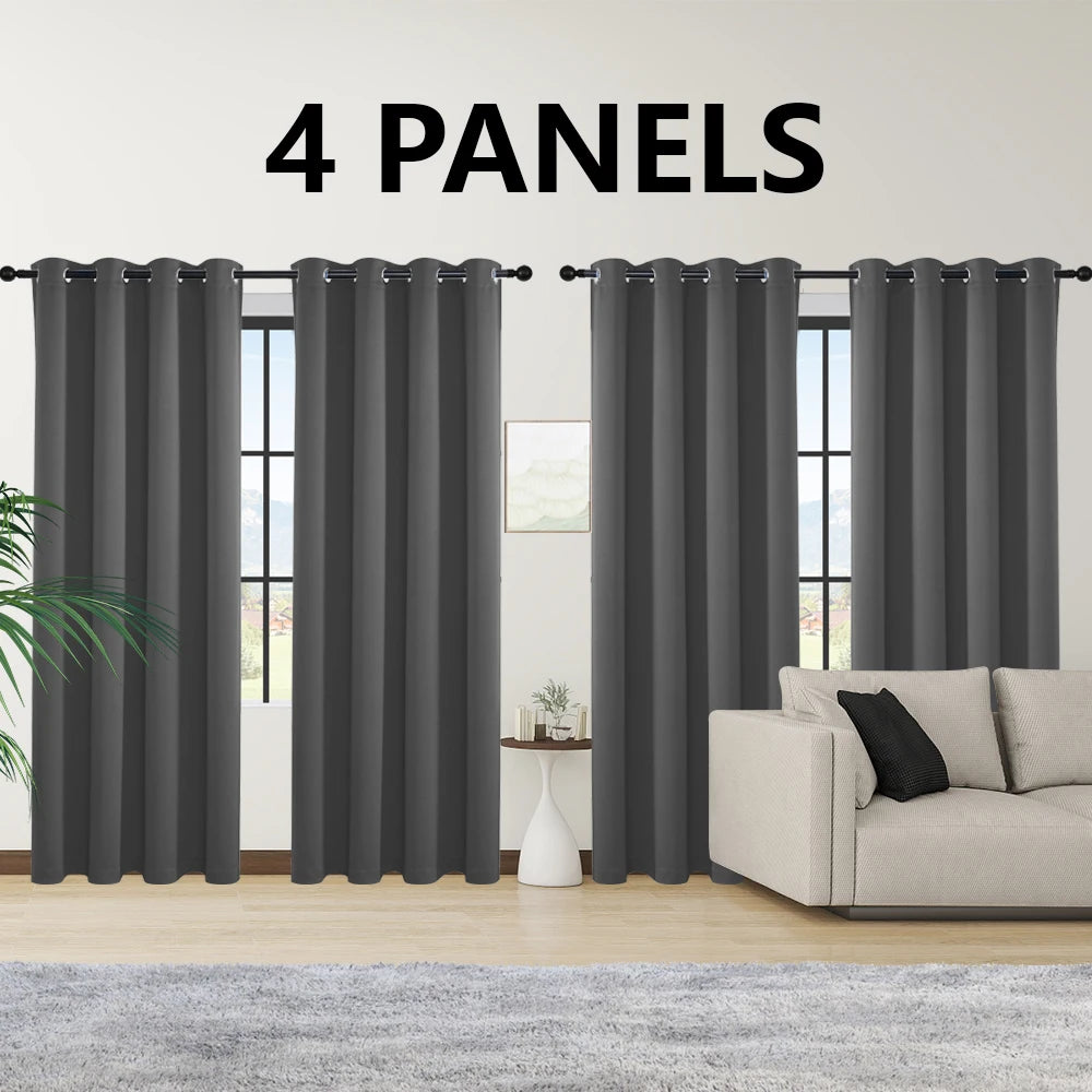 4 Blackout Curtains with Perforated Top – Perfect for Ultra Wide Windows