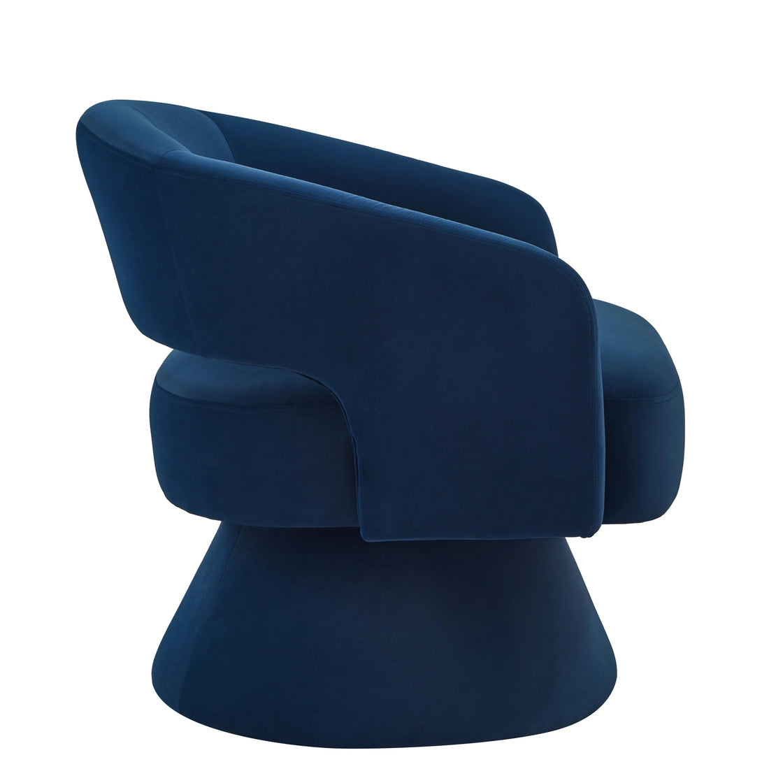 Modern Swivel Chair - Upholstered Velvet Round Accent Armchair with 360° Comfort Swivel