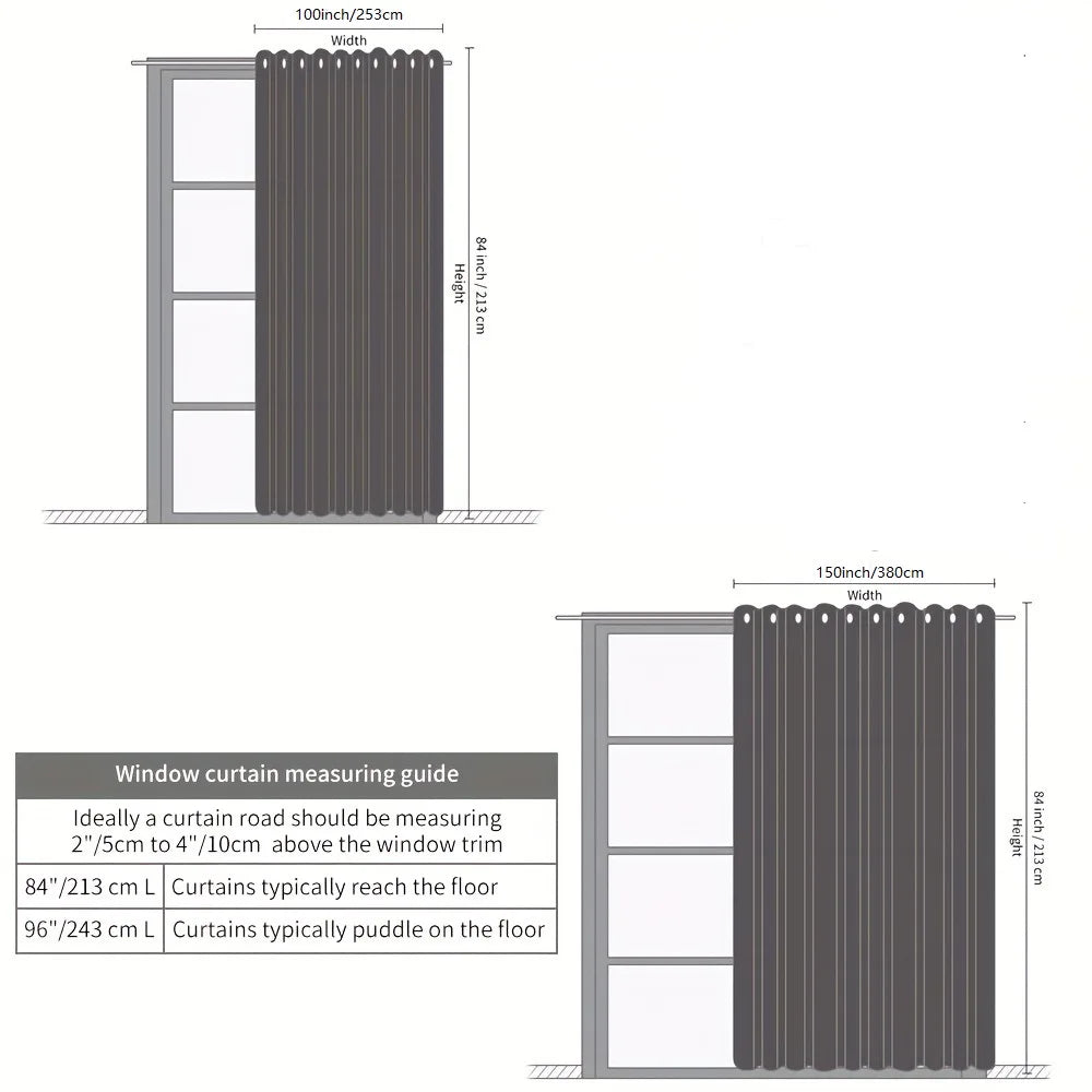 2-Piece Room Divider Blackout Curtains – Noise Reduction & Full Privacy with Anti-Rust Grommet Top