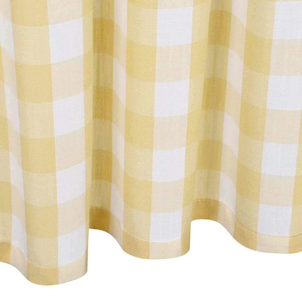 Cafe Curtains 45 Inch – Buffalo Plaid Gingham Check Short Tier Curtains for Kitchen and Bathroom (Yellow)