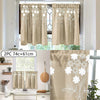 Floral Lace Short Curtains – 29 x 24 Inch Rod Curtains for Kitchen and Bedroom