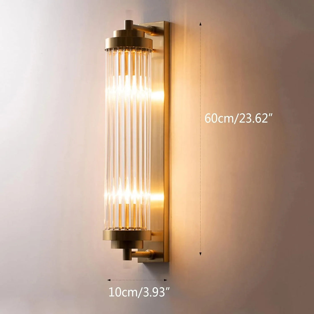 Modern Wall Sconce Light, Indoor Brass with Clear Glass Vanity Light Fixtures Wall Mount Lamp for Bathroom,Bedroom,Hallway