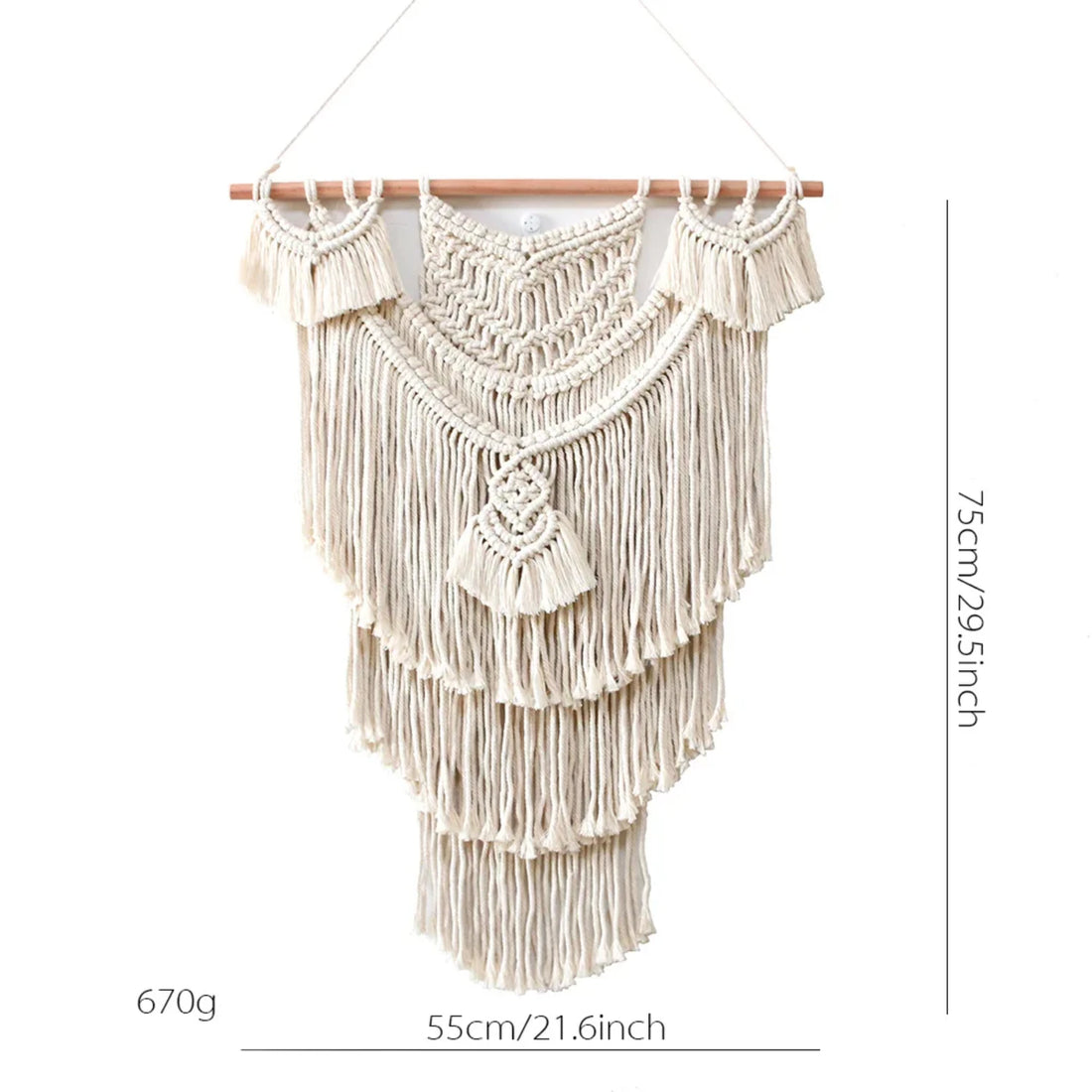 New Design Home Boho Wall Decor – Handmade Macrame Tassel Tapestry for Elegant Bohemian Decoration