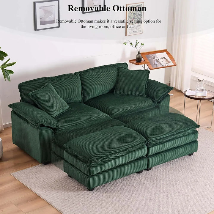 Comfy Sectional Sofa with Ottomans