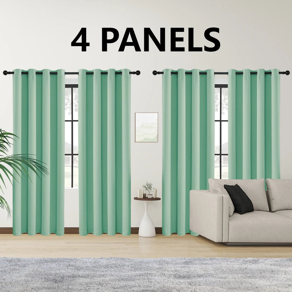 4 Blackout Curtains with Perforated Top – Perfect for Ultra Wide Windows