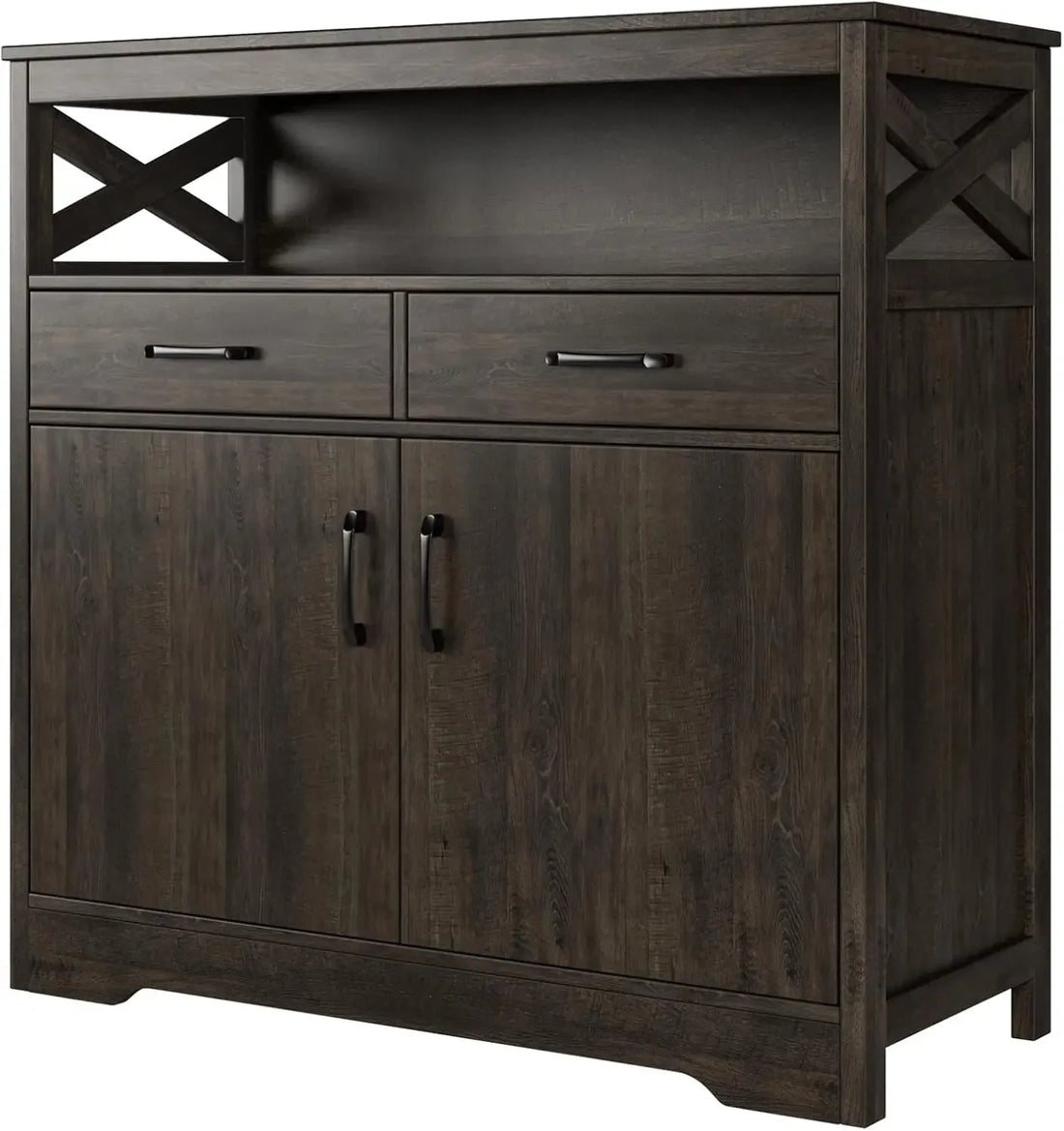 Cabinet styled as a coffee bar with decor