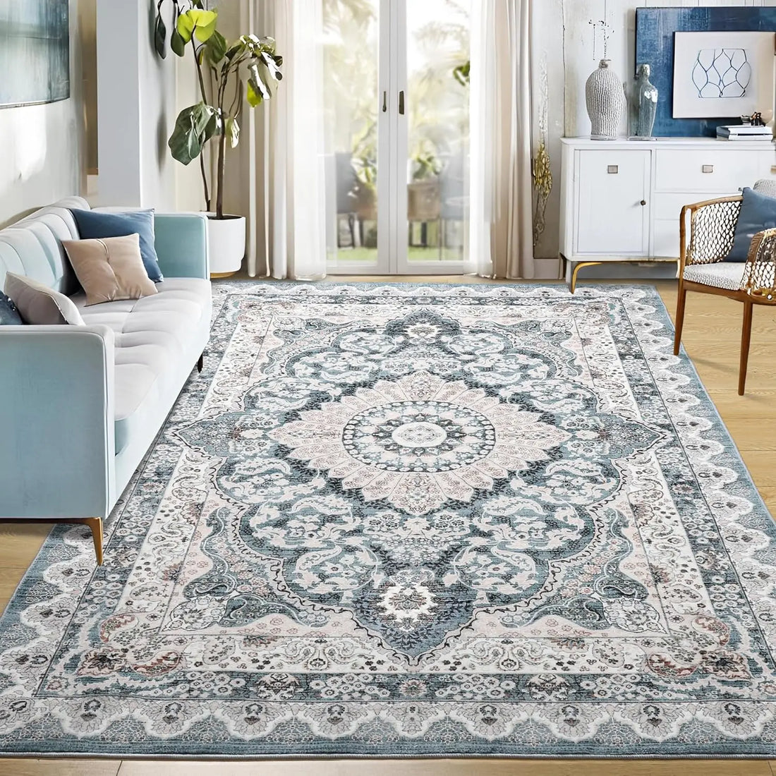 Noahas Machine Washable Vintage Area Rug - Perfect for Living Rooms