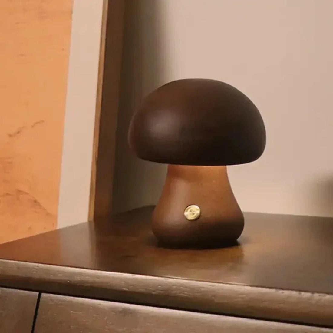 New LED night light with  switch desktop decorative light wooden ins cute mushroom bedside table light bedroom children's room