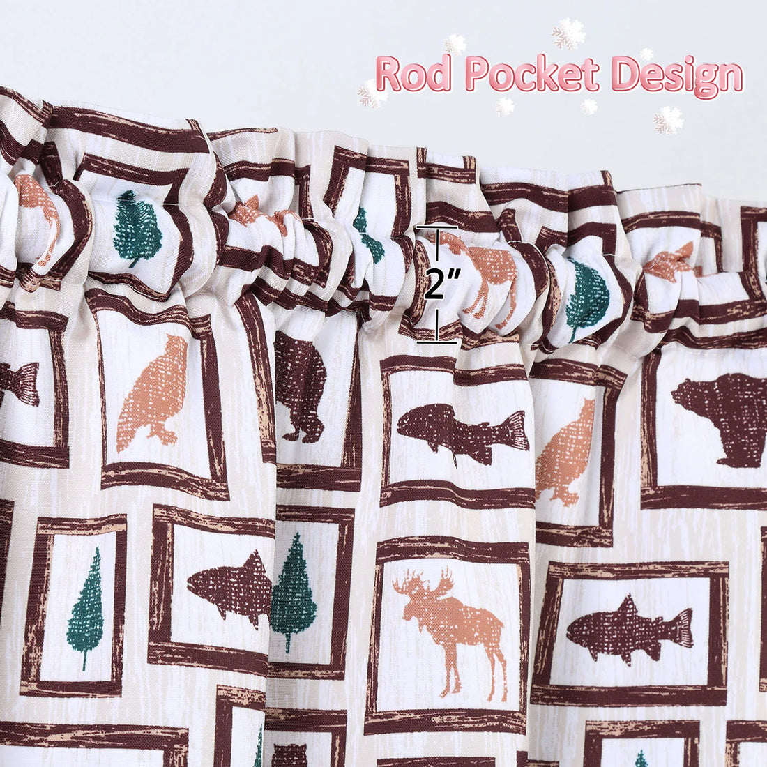 Animal Farmhouse Valance Curtains – Perfect for Kitchen, Café, and Bathroom Windows