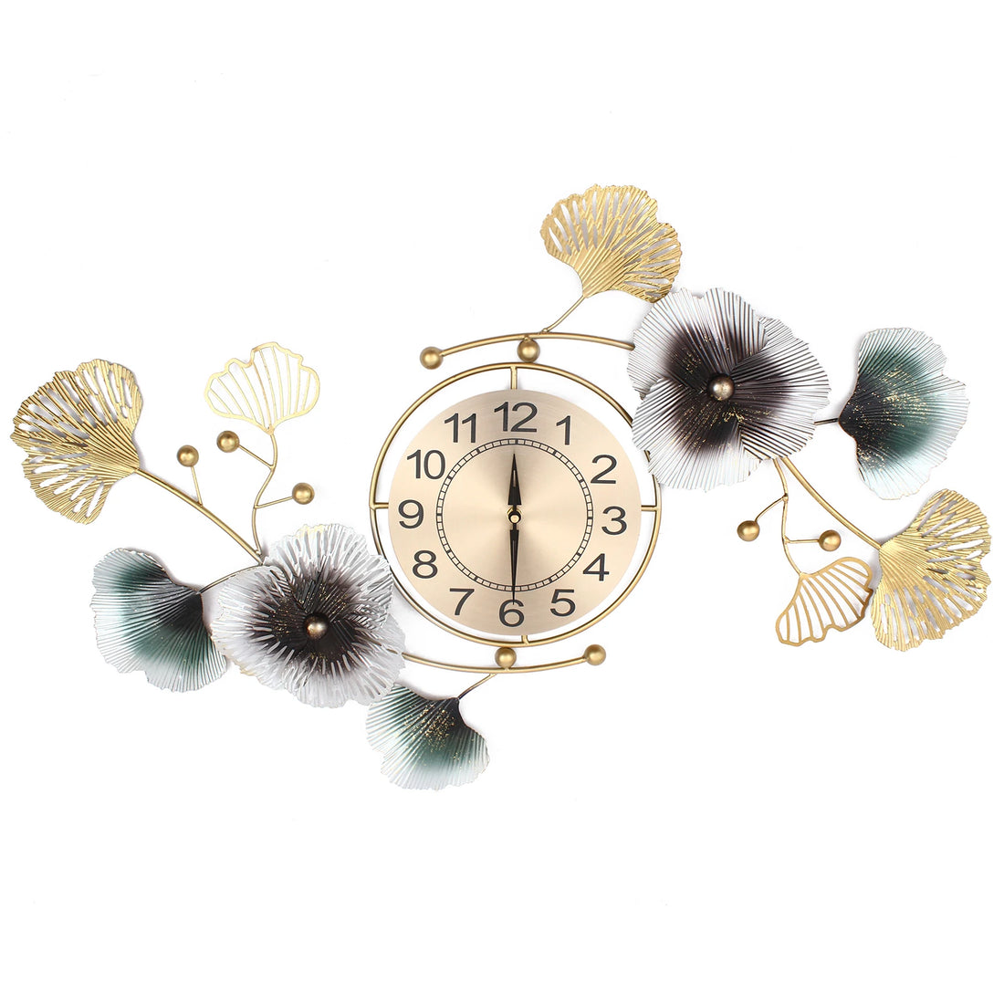 Light Luxury Ginkgo Leaf Wall Clock – Mute DIY Large Modern Wall Clock