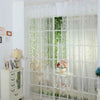 2 Panels White Sheer Voile Curtains – Decorative Hollow Heart Rod Pocket Window Drapes