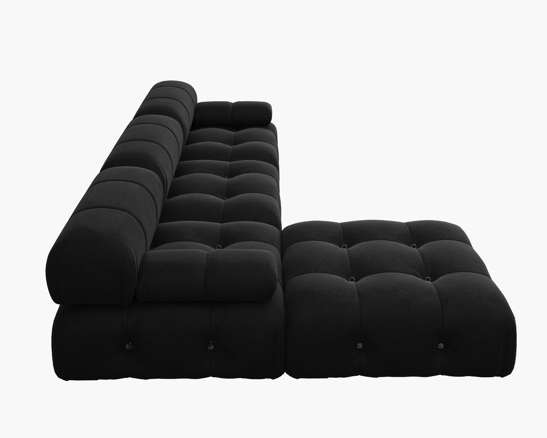 Minimalist U-Shaped Sectional Sofa with Ottomans