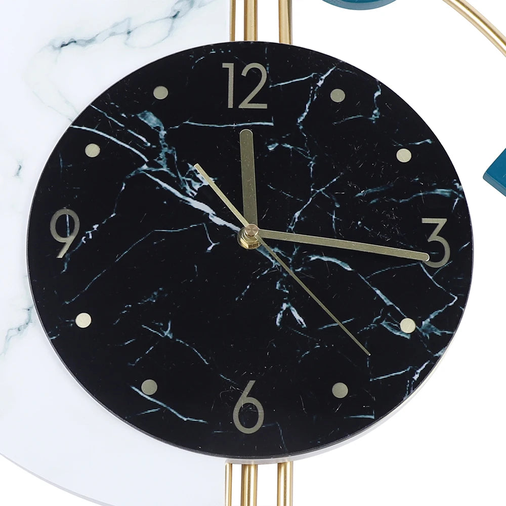 Nordic Brief 3D Wall Clock – Silent Marble Quartz Clock for Home Decor