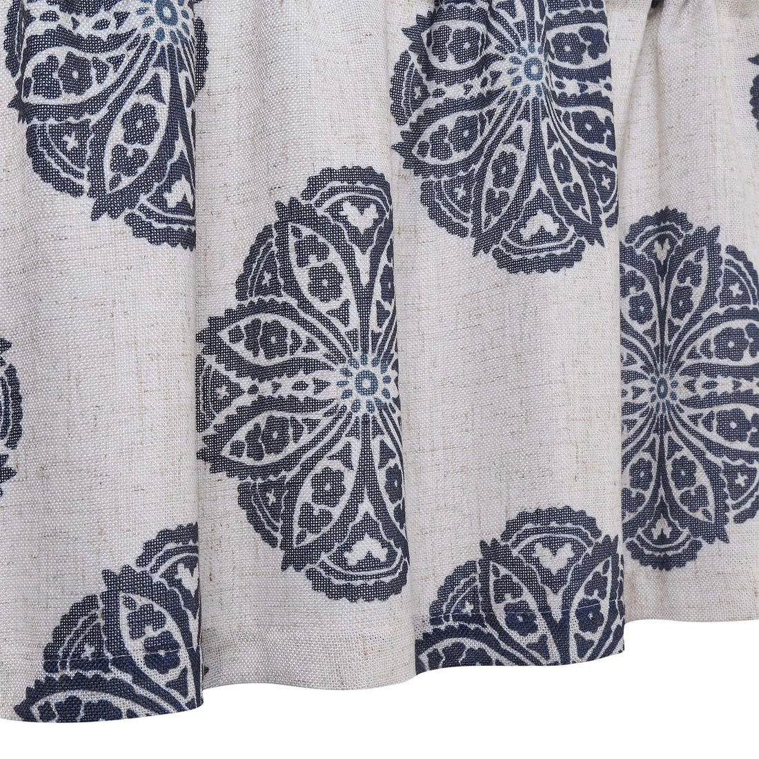 Medallion Printed Rod Pocket Light-Filtering Valance Curtain – Elegant Window Treatment for Kitchen and Bathroom