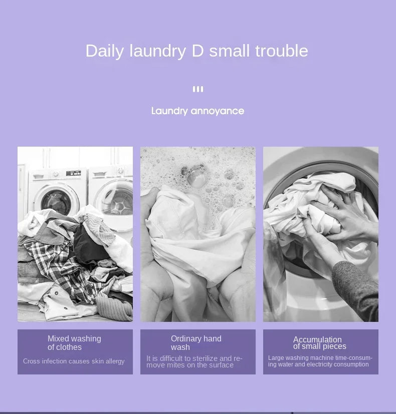 BALASHOV Portable Small Folding Washing Machine – Compact Washer for Clothes, Socks & Underwear (Travel-Friendly)