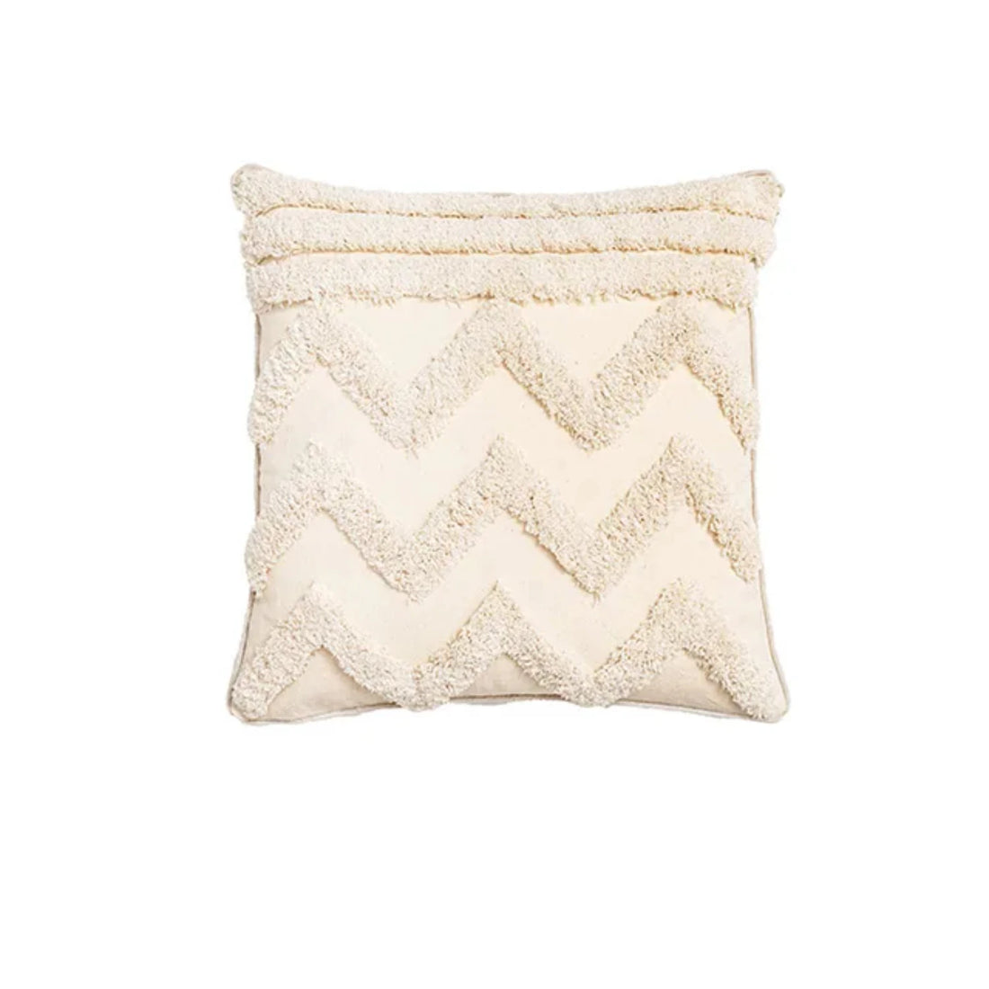 Handmade Beige & White Tassel Decorative Cushion Cover – Boho-Inspired Sofa Pillow Case (45x45cm / 30x50cm)