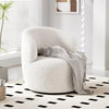 Vabches Swivel Accent Chair – Furry Sherpa Barrel Chair with Soft Padded Armrest