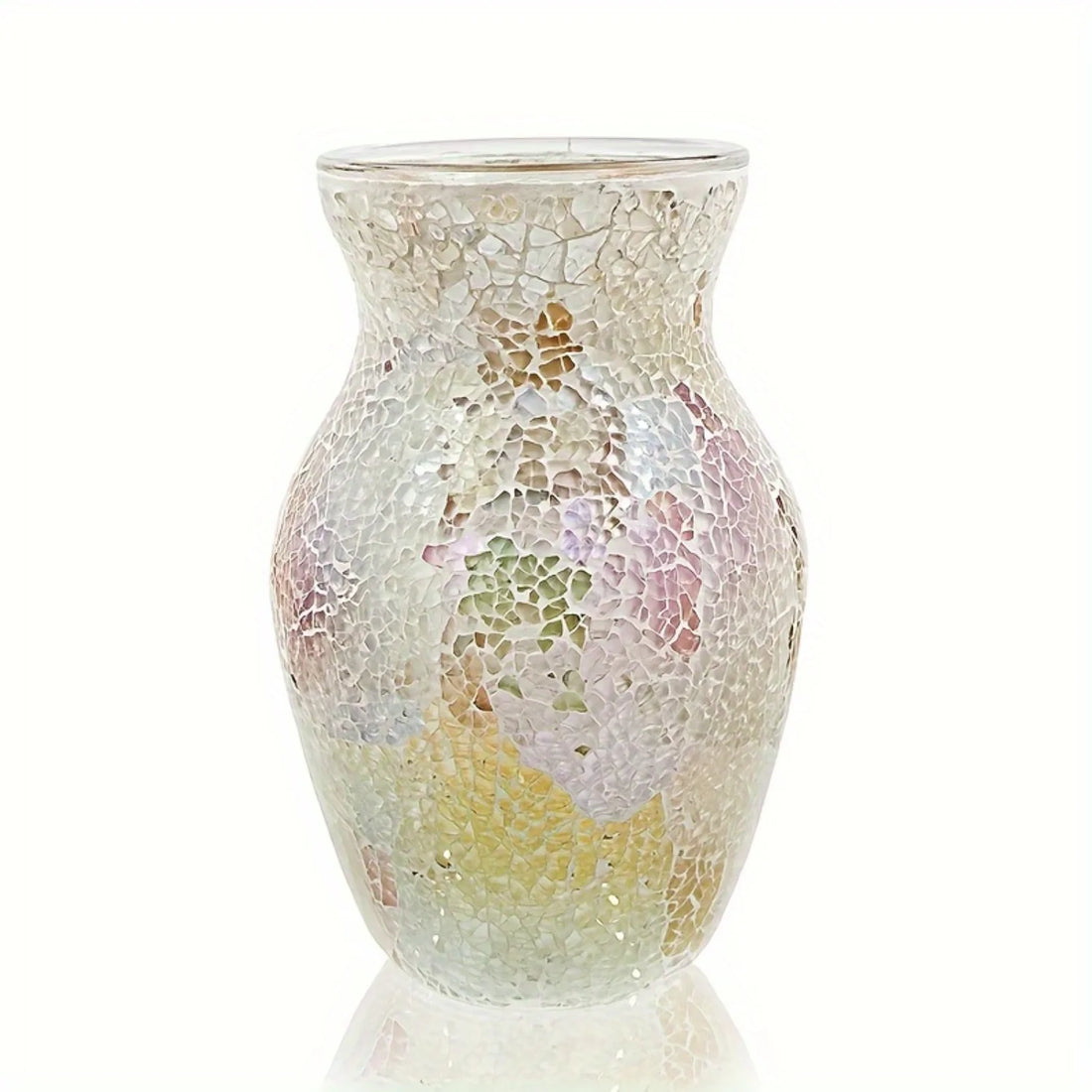 Art Cylinder Vase – Handcrafted Glass Mosaic Decorative Centerpiece