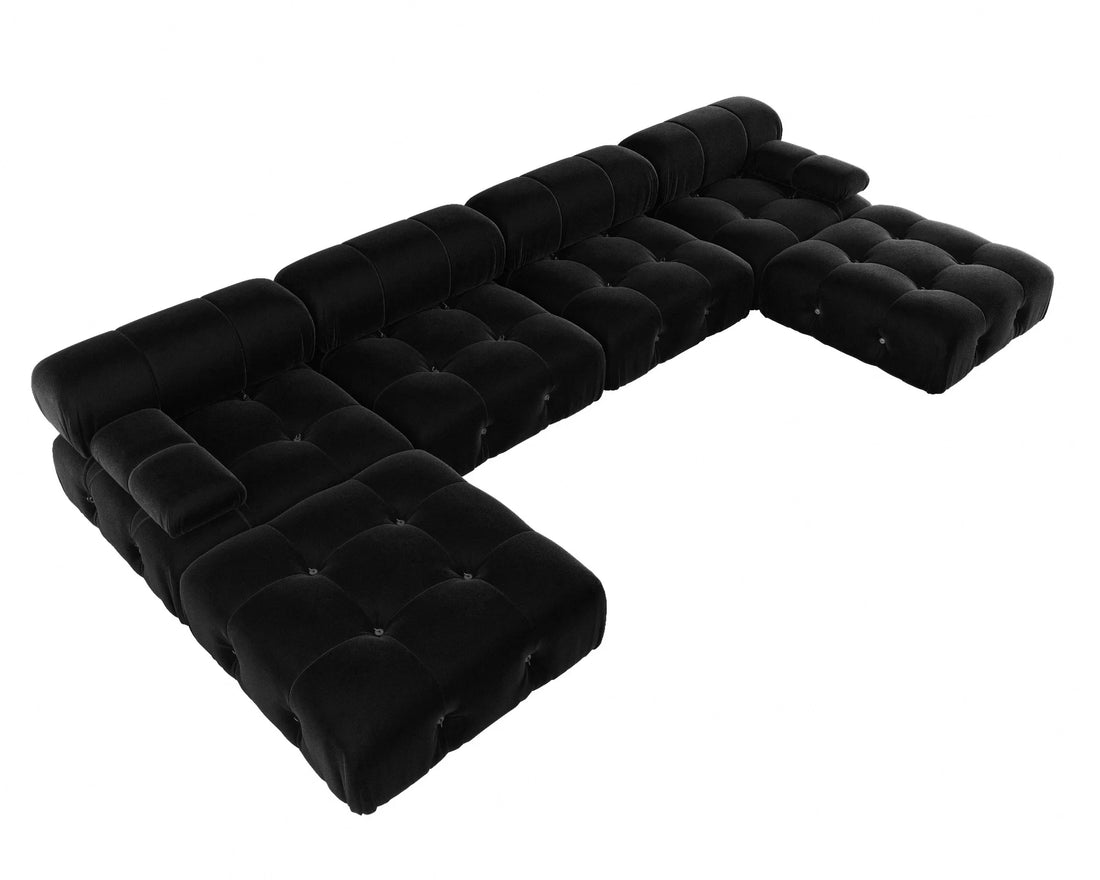 Minimalist U-Shaped Sectional Sofa with Ottomans