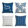 Set of 4 Navy Blue Throw Pillow Covers – 18x18 Inch Decorative Boho Accent Pillowcases for Couch, Sofa, & Bed