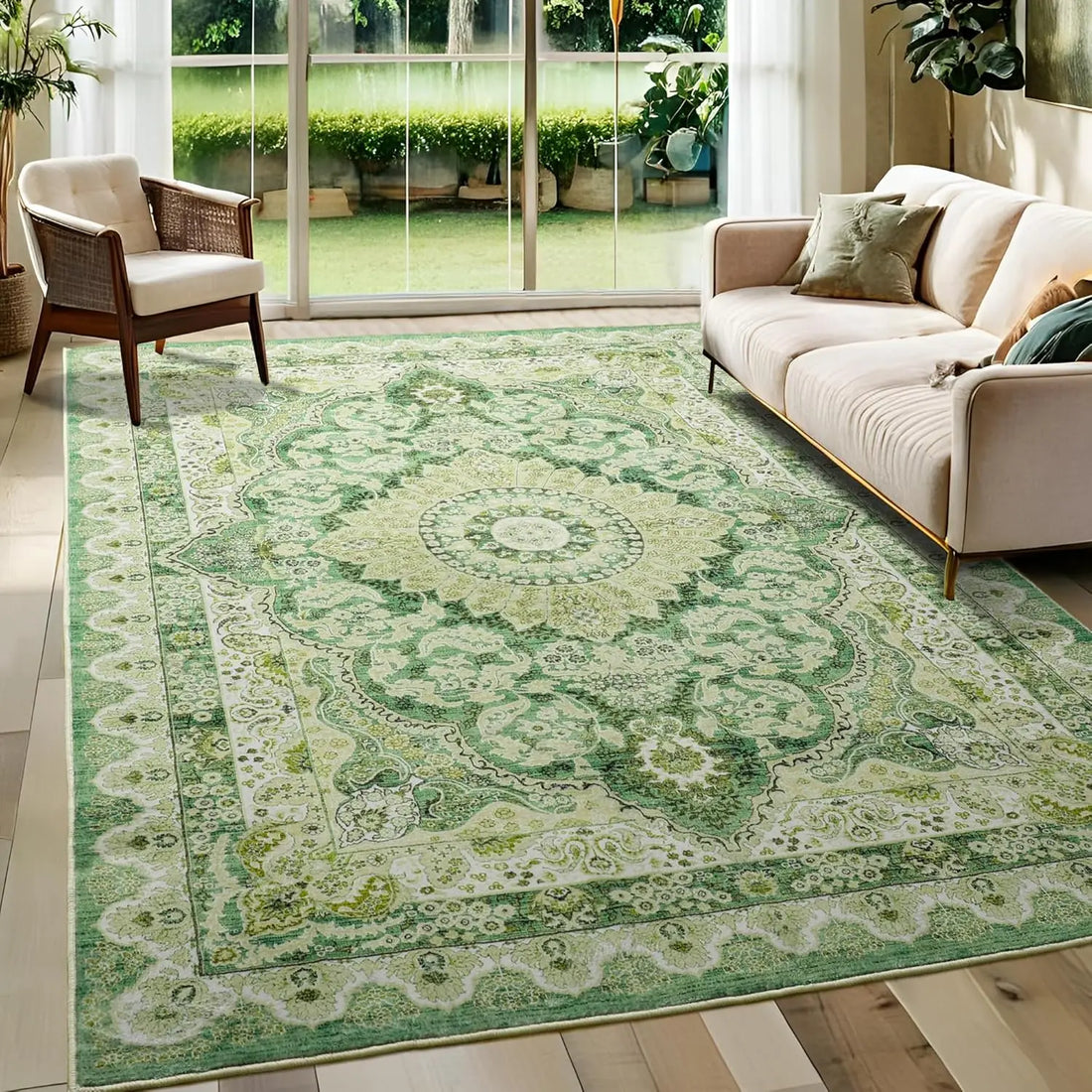 Noahas Machine Washable Vintage Area Rug - Perfect for Living Rooms