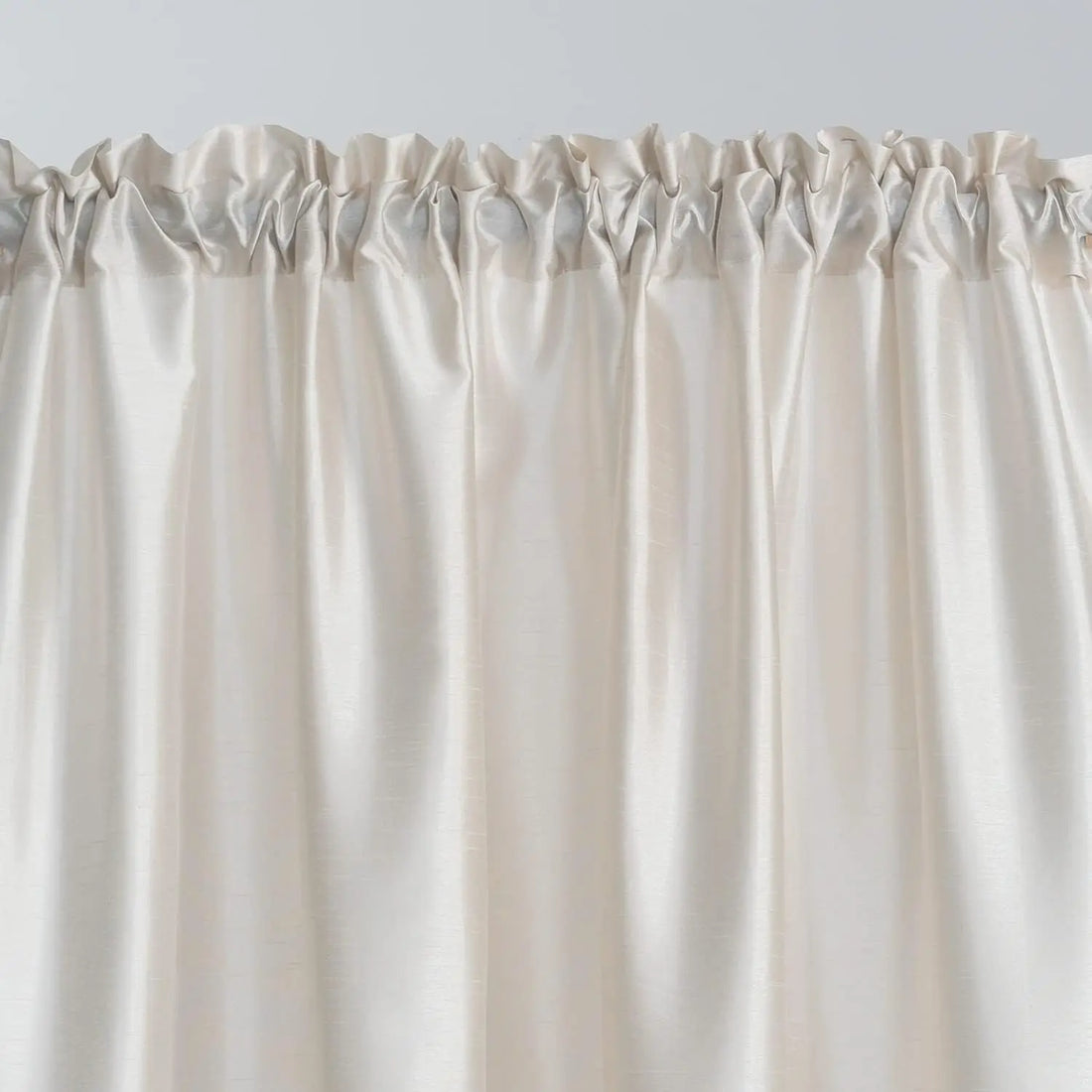 3 Panels Gold Faux Silk Sheer Curtains – 2 Tiers and 1 Valance for Kitchen or Bathroom