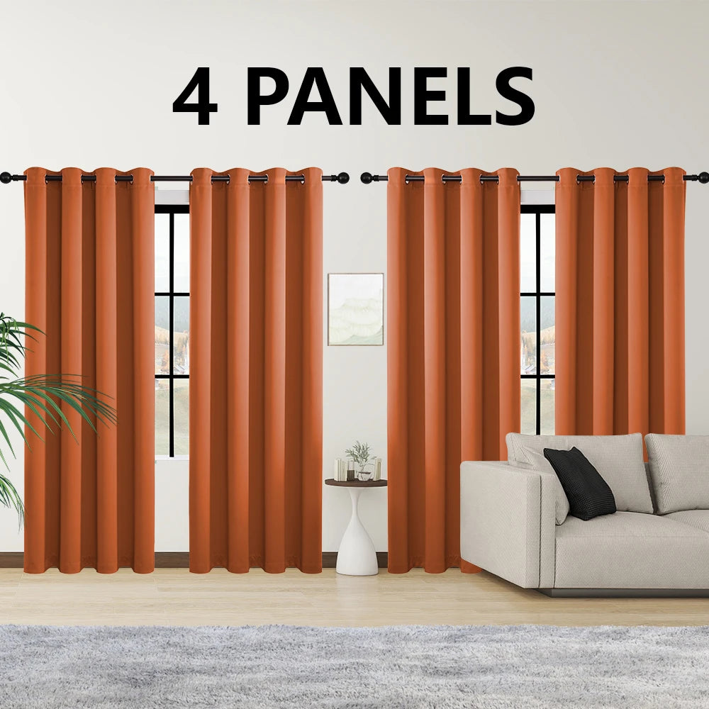 4 Blackout Curtains with Perforated Top – Perfect for Ultra Wide Windows