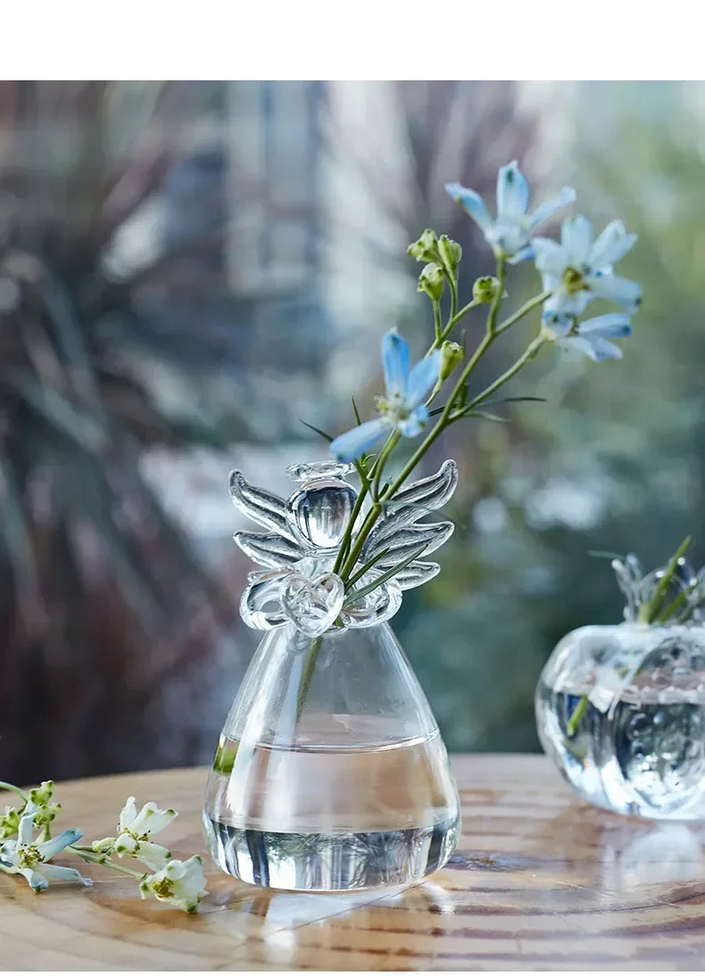 Creative Transparent Angel Hydroponic Vase – Modern Glass Flowerpot for Home Décor