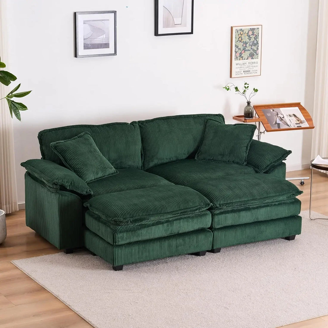 Comfy Sectional Sofa with Ottomans