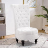 High-Back Chair Set of 2 – Retro Royal Button-Tufted Armless Throne Accent Chairs with Solid Wood Frame